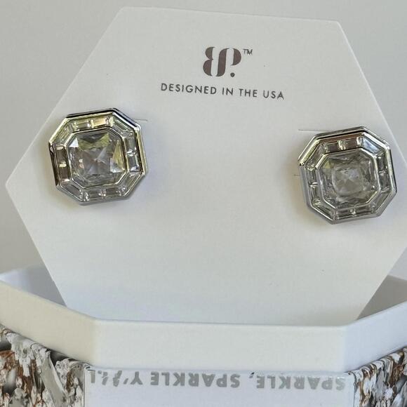 Bomb Party April Studs Earrings ER60802 "Make It Count, Darling" CZ on Rhodium - Picture 1 of 8